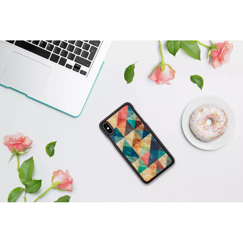 Telefoonhoesje iKins voor iPhone XS Max — mozaïekpatroon, zwart