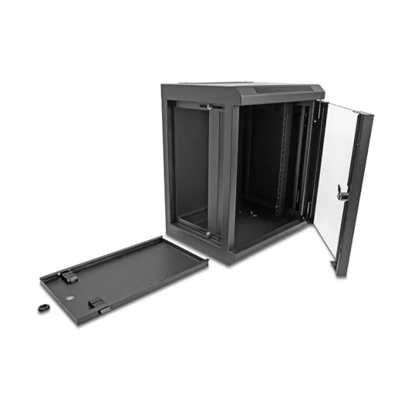 Delock 43418 10" netwerkkast met glazen deur, 8U, zwart