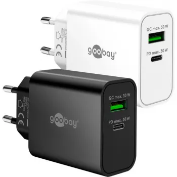 Goobay USB-C PD GaN Dual-snellader 30 W zwart (75335)