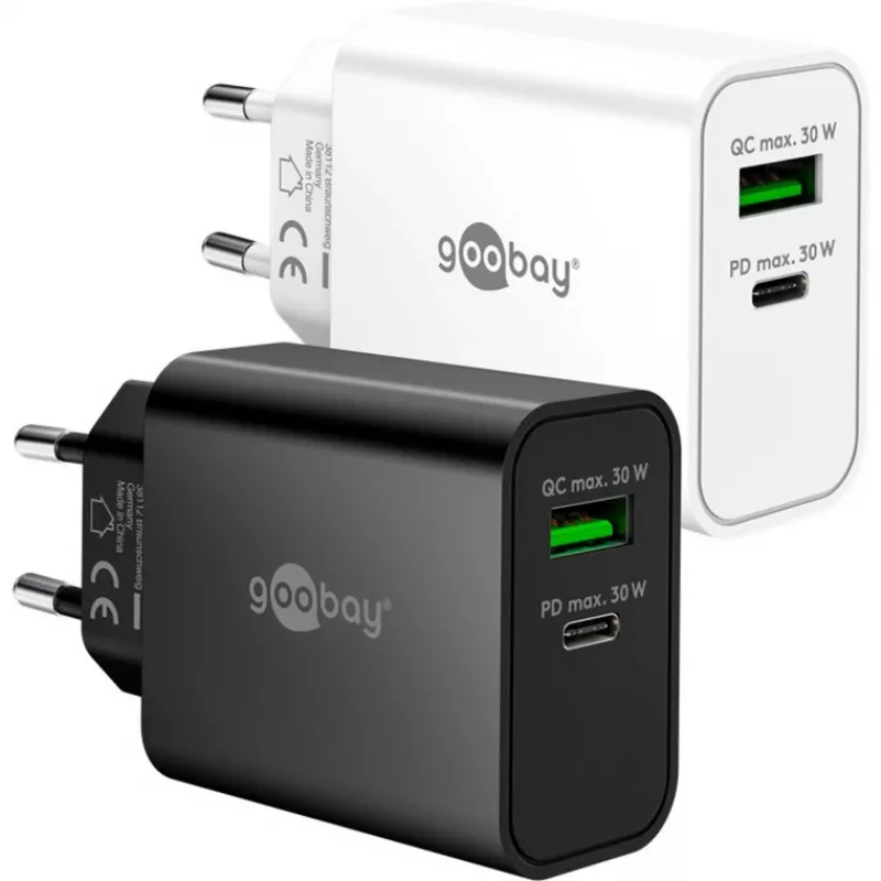 Goobay USB-C PD GaN Dual-snellader 30 W zwart (75335)
