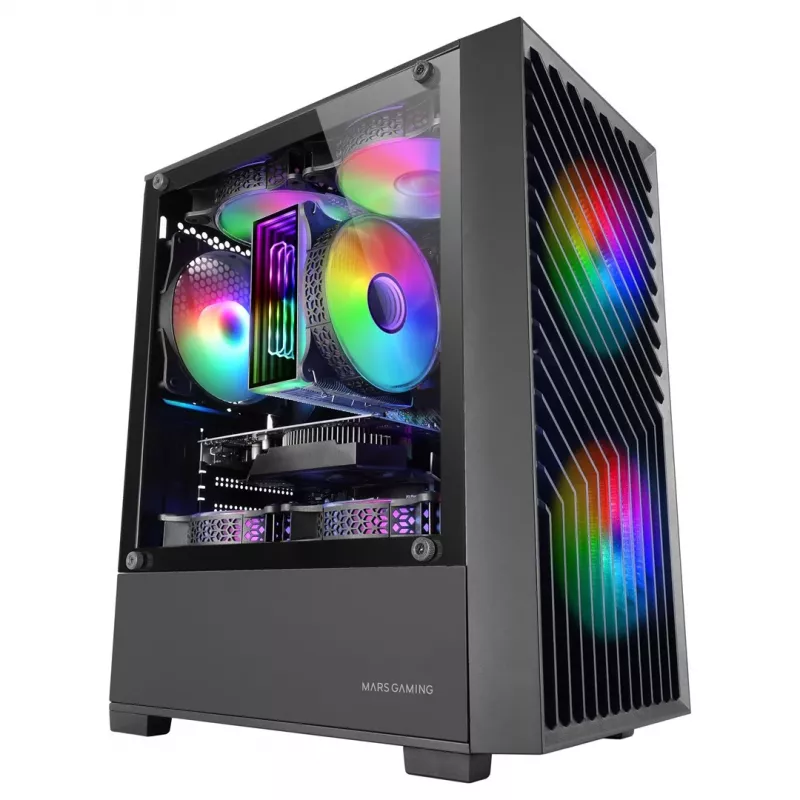 Tacens Mars MC-VORTEX mATX-behuizing, zwart, 3 x 120 mm FRGB-ventilatoren