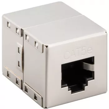 Wentronic Goobay CAT 5e RJ45-stekker/koppeling – tot 100 MHz-netwerken, afgeschermd (15027)