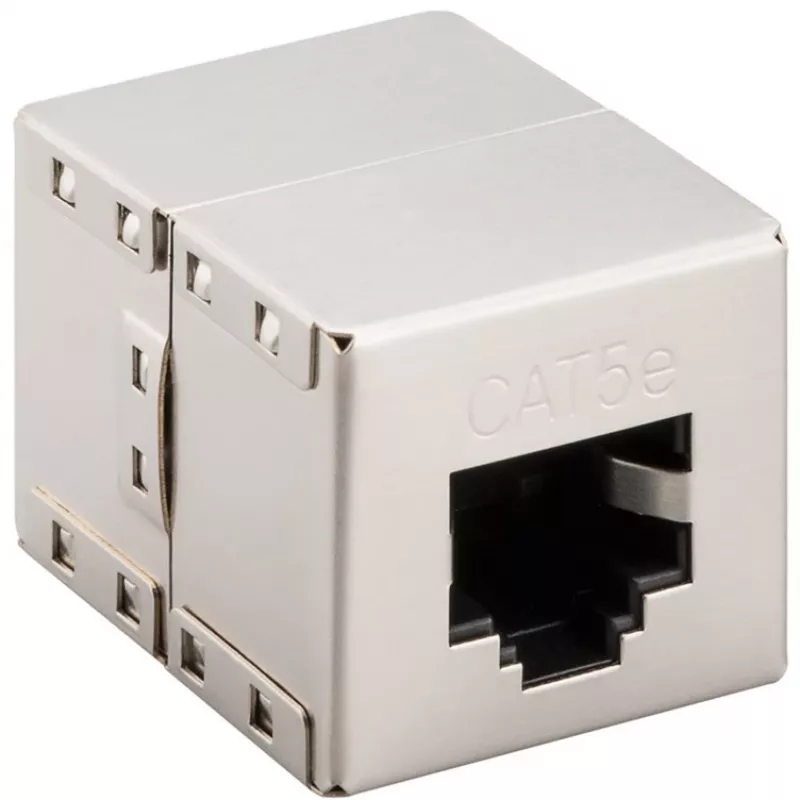 Wentronic Goobay CAT 5e RJ45-stekker/koppeling – tot 100 MHz-netwerken, afgeschermd (15027)