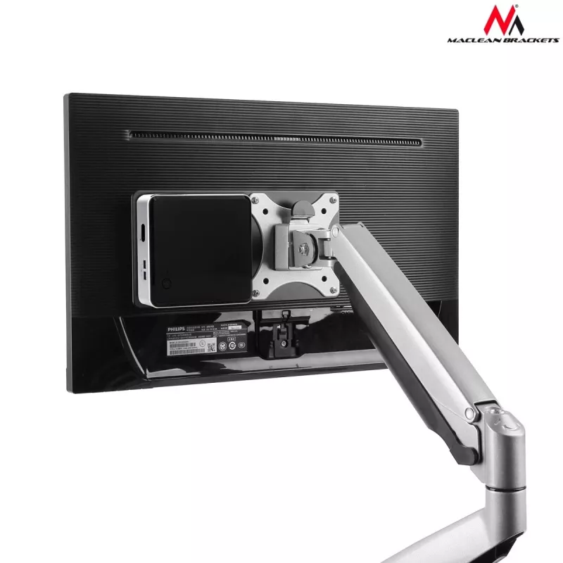 Maclean MC-721NUC Mac Mini CPU PC VESA computerbeugel met hoofdmontage