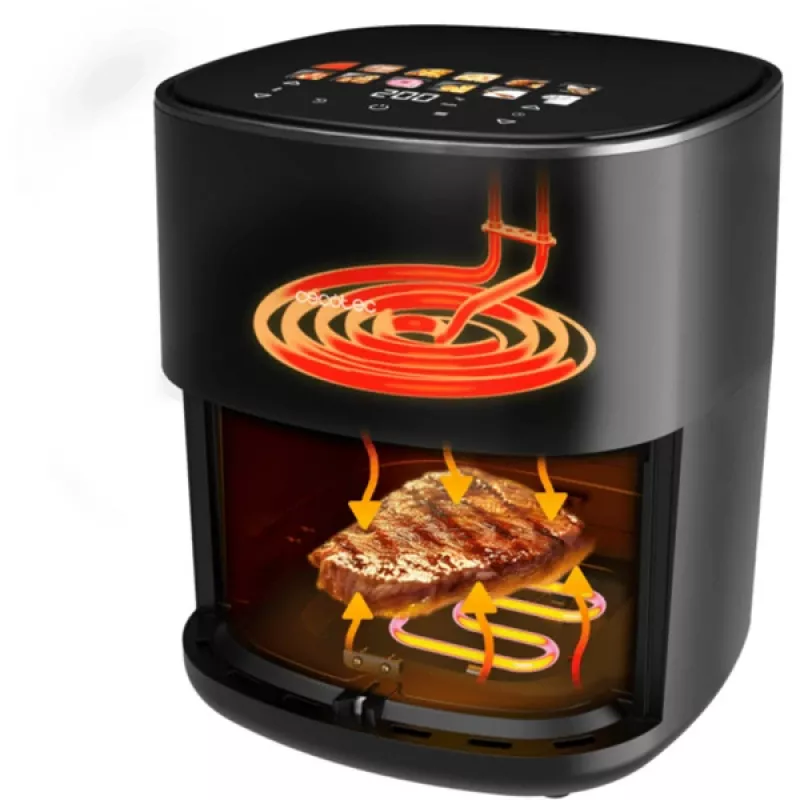 Heteluchtfriteuse Cecotec Cecofry&Grill Duoheat 6500, 6,5 L, 2200 W, touch-LCD, zwart