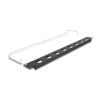 DeLOCK 67059 19-inch D-type patchpanel met trekontlasting, 8-poorts, 1HE, zwart