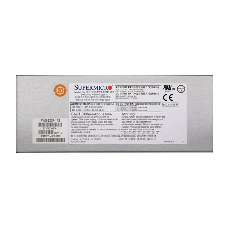 Voeding Supermicro PWS-920P-1R2 920 W