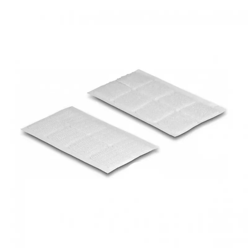 DeLOCK klittenbandstippen vierkant zelfklevend 64 stuks wit