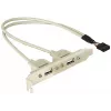 Slotbracket 1x interne USB 5-pin naar 2x externe USB 2.0 DeLOCK 71000