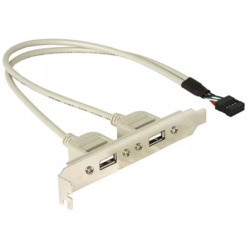 Slotbracket 1x interne USB 5-pin naar 2x externe USB 2.0 DeLOCK 71000