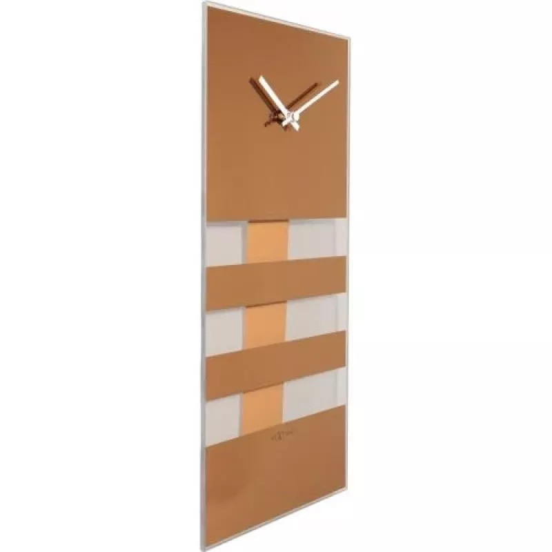 NeXtime wandklok 2855co Bold Stripes, 38x19 cm, wand, koper