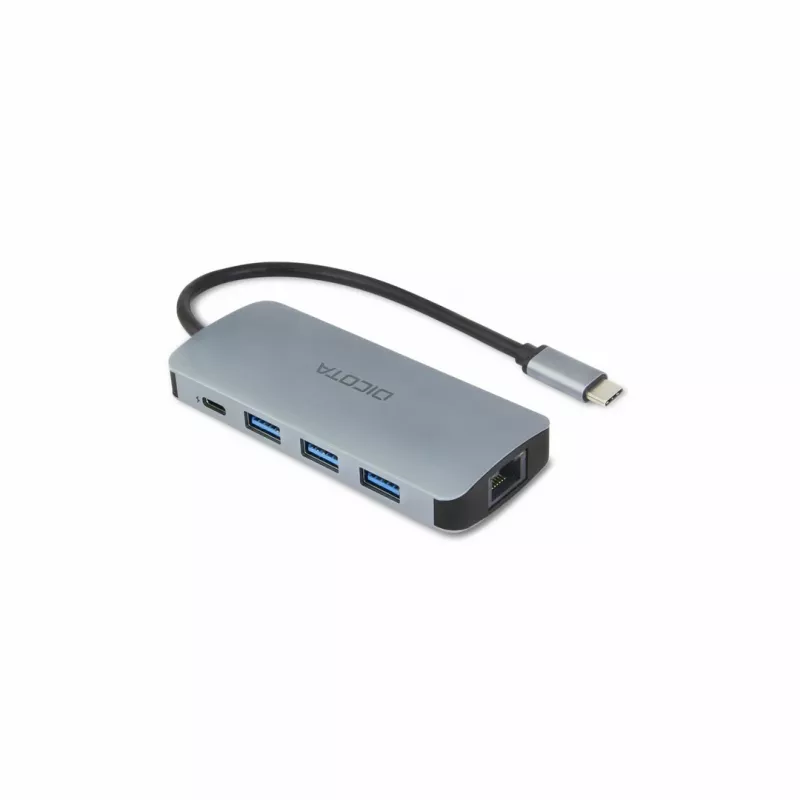 Dicota USB-C 8-in-1 multi hub 4K PD 100W zilver