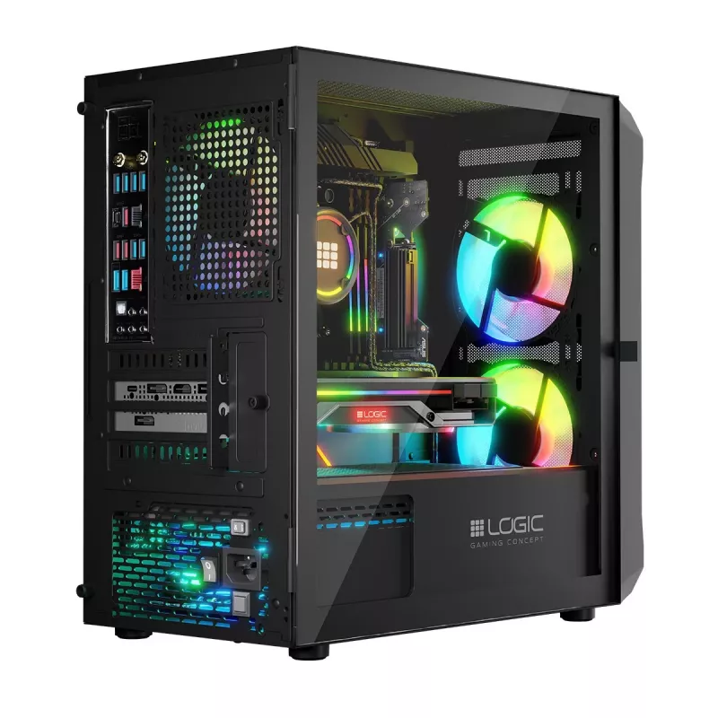 Computerbehuizing Logic Concept Portos Mini ARGB Micro ATX zwart