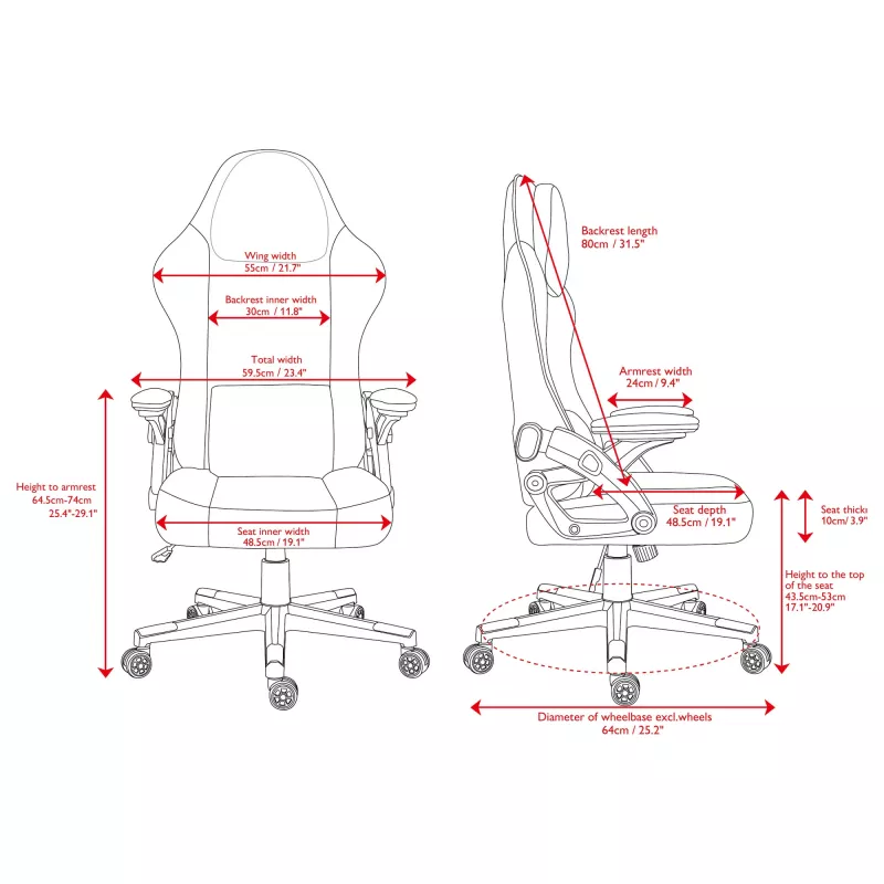 Deltaco DC130 gamingstoel soft woven mesh zwart (GAM-180)