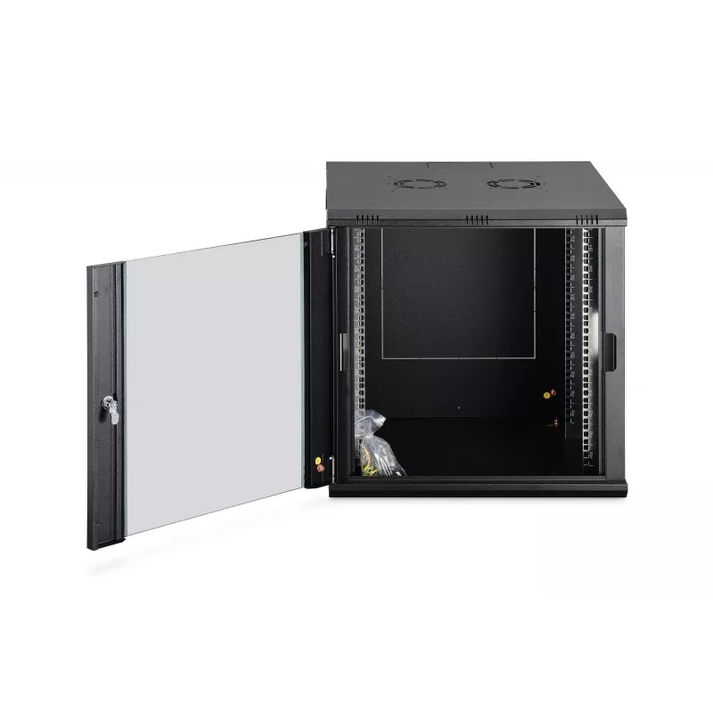 Wandgemonteerde netwerkkast DIGITUS Dynamic-N DN-37111 — 12U, 600 x 600 mm, IP20, slot met sleutel