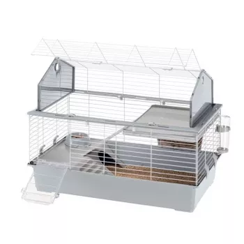 Kooi Ferplast Barn 100 voor konijnen en cavia's, metaal/kunststof, 960×570×730 mm, taupe/wit