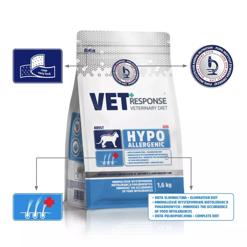 VET RESPONSE Hypoallergenic - droogvoer voor katten - 1,6 kg