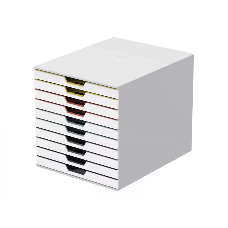 Opbergbox Durable VARICOLOR Mix 10 kunststof veelkleurig wit 763027
