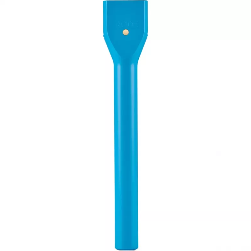 Interview GO microfoon van Rode — compacte handmicrofoon voor interviews, blauw