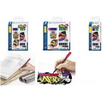 Permanentmarker Staedtler Lumocolor 317 C10 kleuren assorti 10 stuks