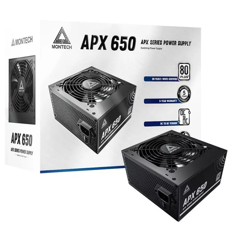 Montech APX650 voeding 650 W 20+4 pin ATX ATX zwart