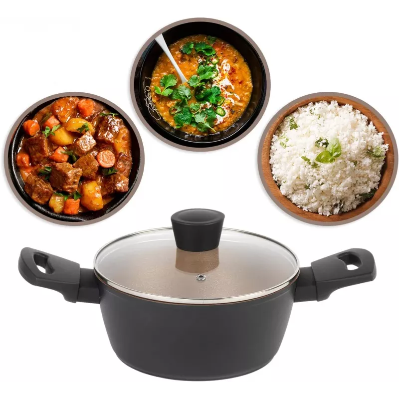Kookpan Russell Hobbs RH01669BEU7 20 cm, zwart, RVS binnenkant