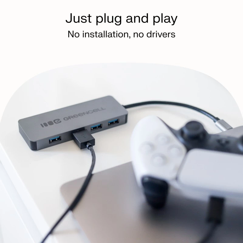 USB-hub Green Cell HUB-GC-C4A — 4-poorts USB-C 3.0-hub