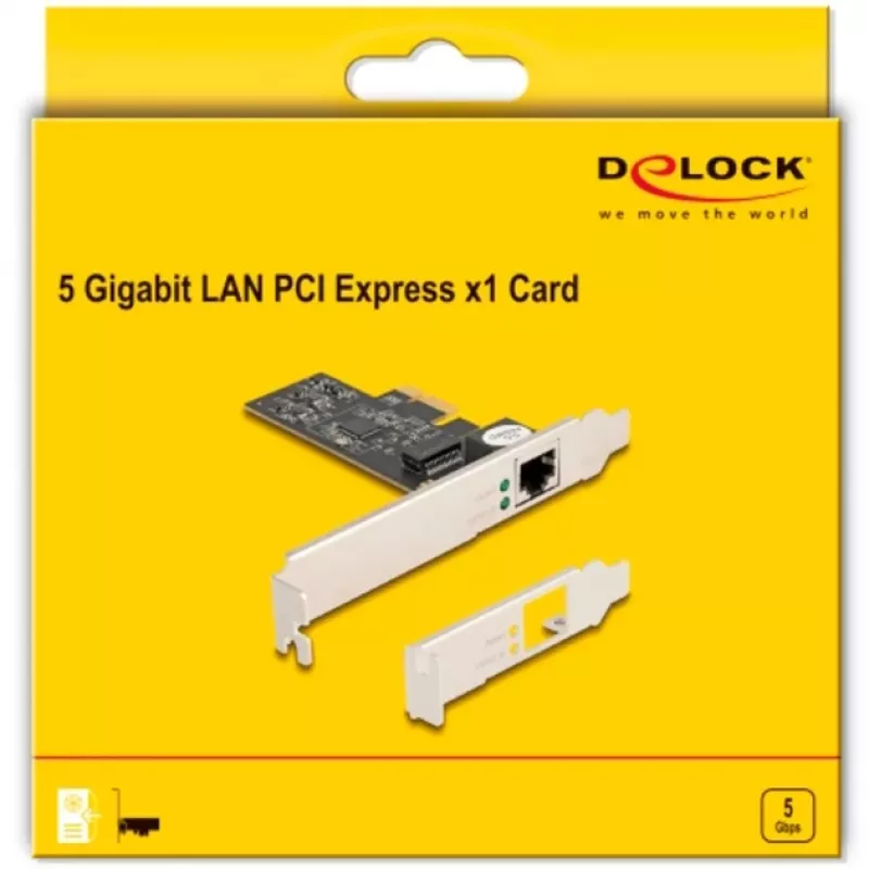 DeLOCK PCI Express x1-kaart 81260 1 x RJ45 5 Gigabit LAN RTL8126
