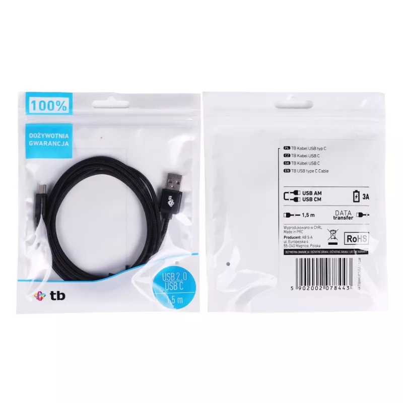 TB USB - USB C-kabel 1,5 zwart (AKTBXKUCSBA150B)