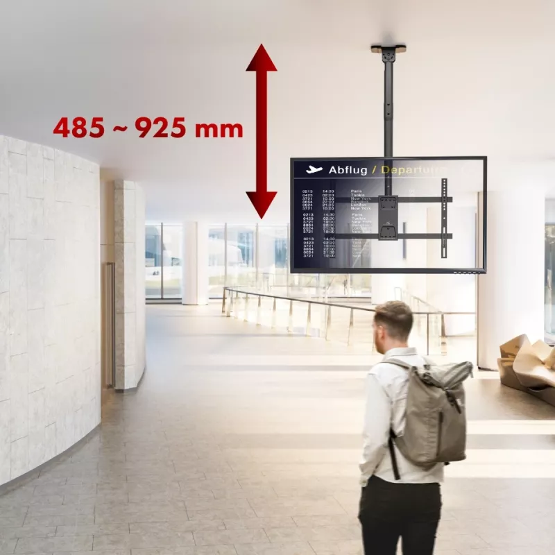 Plafond-tv-beugel MACLEAN MC-112B, max. draaglast 60 kg, kantelbaar en draaibaar