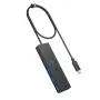 USB-hub Anker Ultra slank A8309G11 — USB Type-C-host, 3× USB 3.2 Gen 1 Type-A, compact 103×30×10 mm, zwart