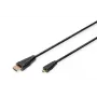 Digitus ASSMANN - HDMI-kabel met Ethernet - 19 pin micro HDMI Type D mannelijk naar HDMI mannelijk - 1 m - drievoudige isolatie - zwart (AK-330115-010-S)