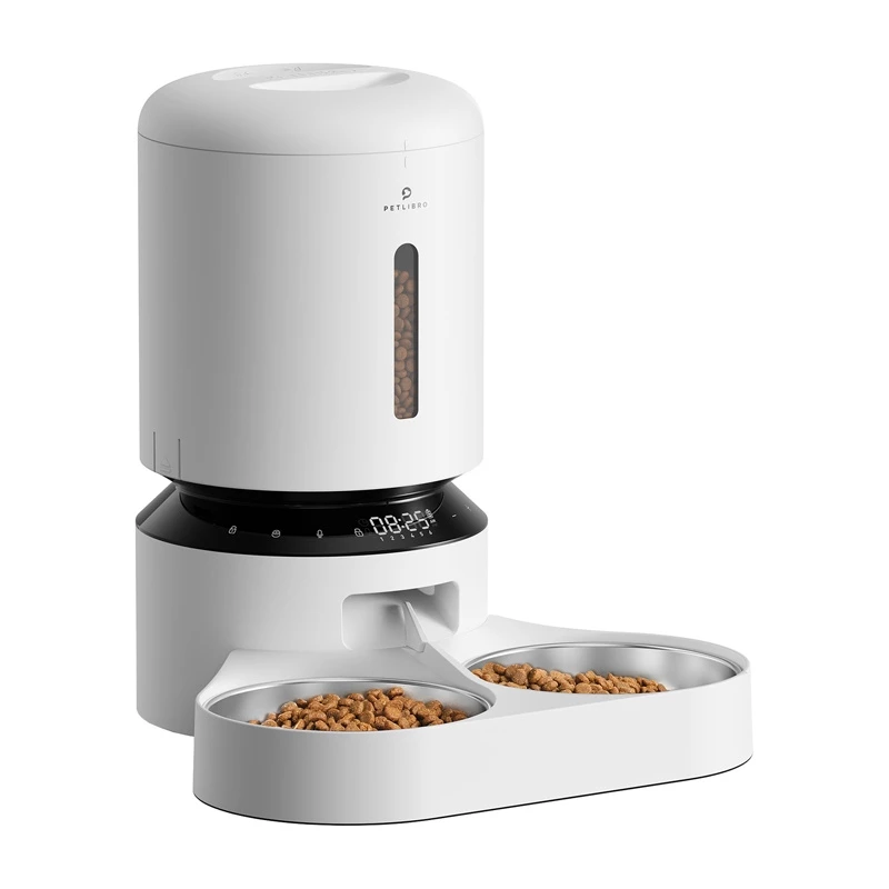 Automatische voerbak Aptel Granary met dubbele bak 5 L, wit