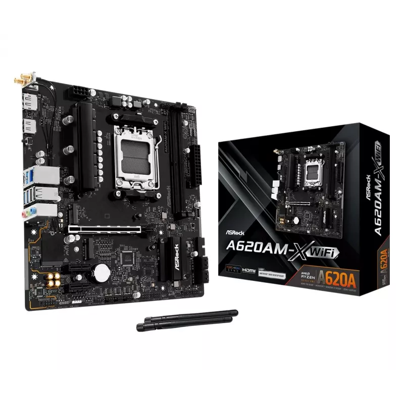 ASRock A620AM-X WiFi AMD A620 AM5 Micro-ATX moederbord