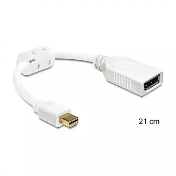 DisplayPort-kabel DeLOCK 65427 Mini DisplayPort 0,21 m wit