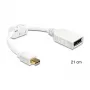 DisplayPort-kabel DeLOCK 65427 Mini DisplayPort 0,21 m wit