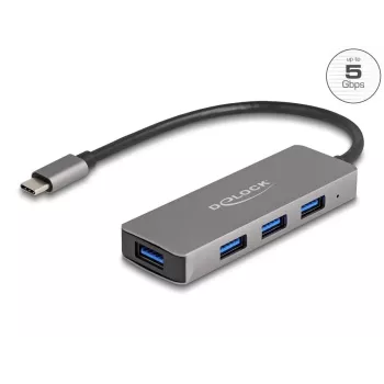 DeLOCK 63173 USB-hub Type-C 5000 Mbit/s zwart