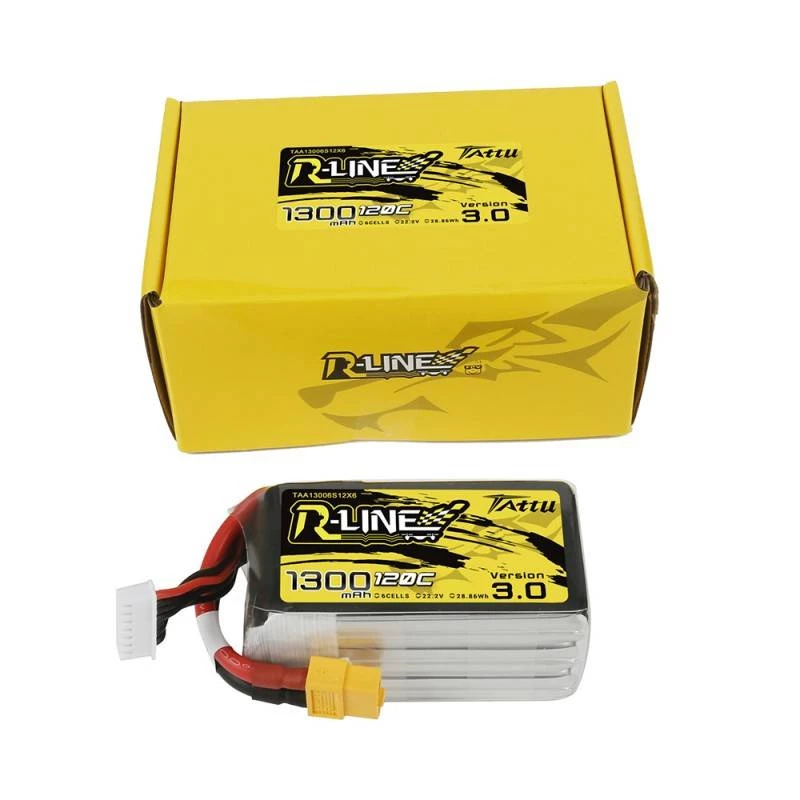 Tattu R-Line Version 3.0 1300mAh 22.2V 120C 6S1P XT60 accu