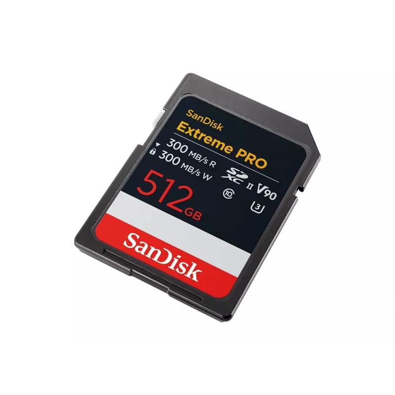 SanDisk Extreme Pro - flashgeheugenkaart - 512 GB - Video Class V90 / UHS-II U3 / Class10 - SDXC UHS-II