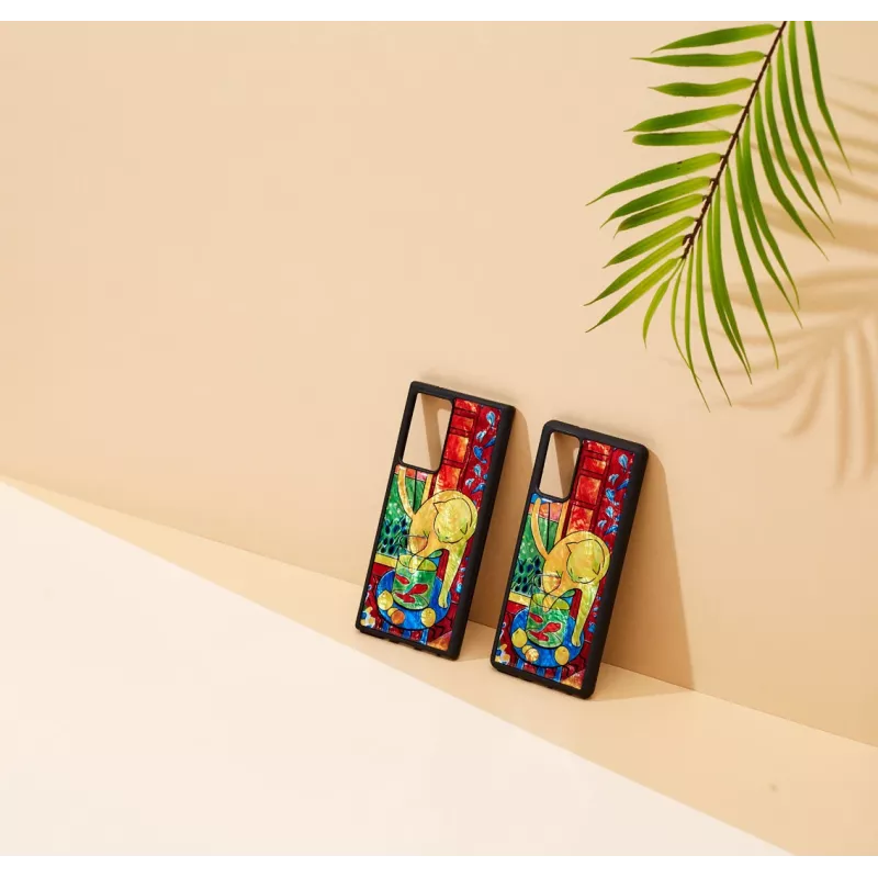 Hoesje iKins voor Samsung Galaxy Note 20 met rood kat-en-visdesign