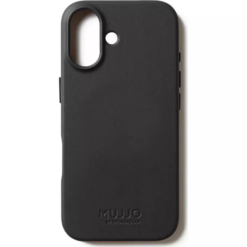 Mujjo Full Leather Case MagSafe hoes voor iPhone 17 zwart