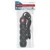 Verlengsnoer ESPERANZA ELK212K — 1,5 m kabel, 4 Type-E stopcontacten, binnen, zwart