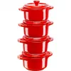 Staub Mini Cocotte rond, 4 stuks - 200 ml, rood