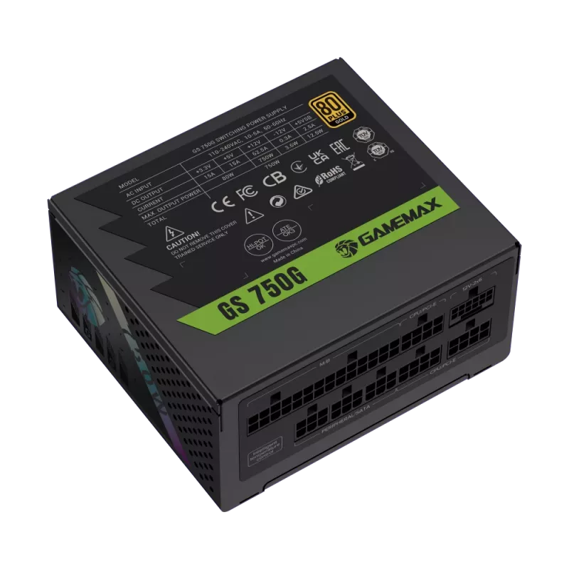 Gamemax voeding, 80 PLUS, Gold | GS 750G | 750 W