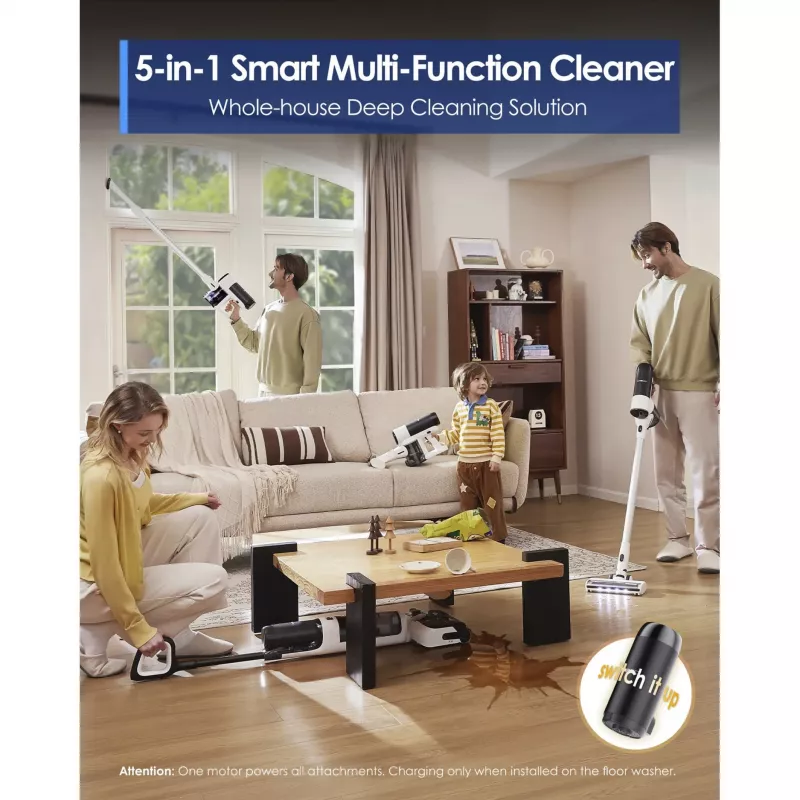 Tineco Floor One Switch S6 Stretch Plus wit vloerreiniger – draadloze nat-droog harde vloerenreiniger