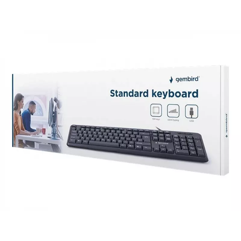 Toetsenbord Gembird KB-U-103-RU kantoor USB QWERTY Engels Russisch zwart