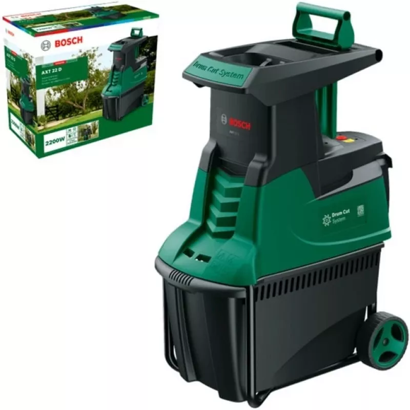 Stille versnipperaar AXT 22 D, snijwals groen/zwart, 2.200 watt