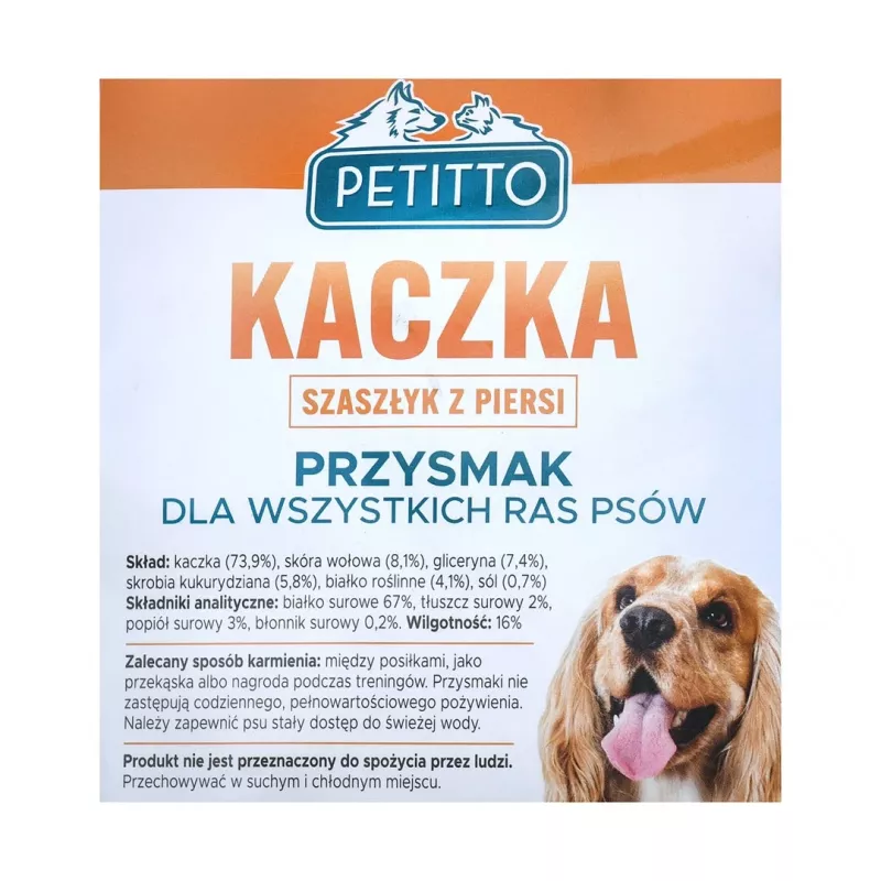 PETITTO Eendenborstkebab hondensnack, 500 g
