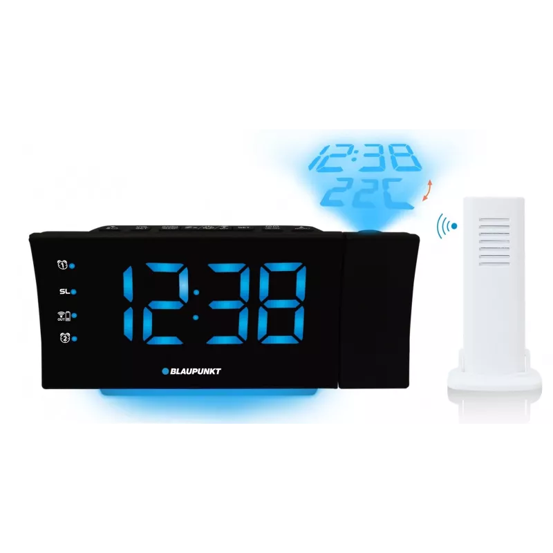 Blaupunkt CRP81USB wekkerradio met projectie en USB-oplaadpoort, zwart