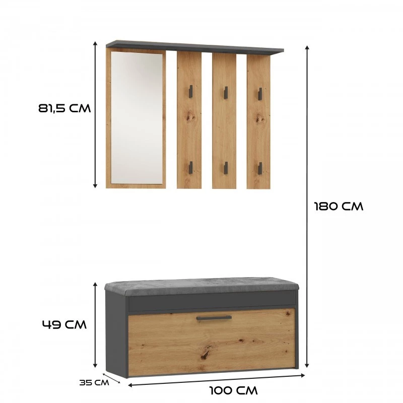 Topeshop GAR PARMA ANT/ART hal kast